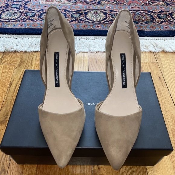 French Connection Suede Pointy Toe Pumps Size 7-7.5 - Picture 3 of 9